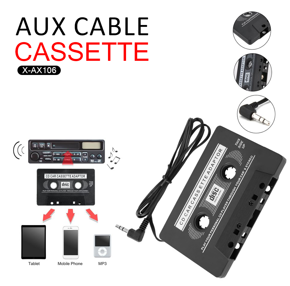 Car Cassette Tape Adapter 3.5mm Car AUX Audio Tape Cassette Converter For  Phone Car CD Player MP3/4 Car Tape Player - AliExpress