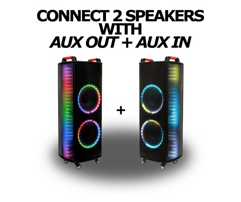 12000 WATTS dual 12 inch high power rechargeable Bluetooth karaoke speaker+LEDs