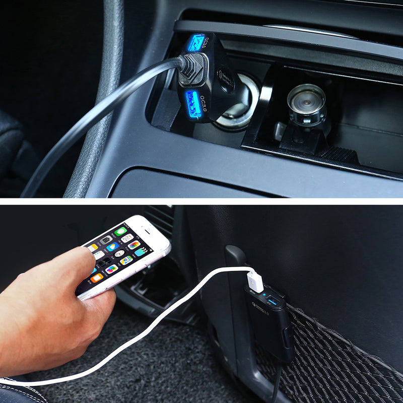 Quad USB car package charger 12A  charger extension for passenger