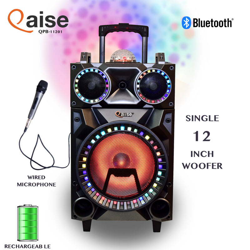 7000 Watts rechargeable Bluetooth karaoke speaker with disco light and mic