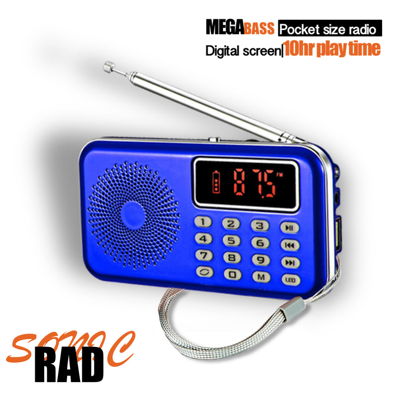Pocket Radio, Small Portable Digital AM FM Battery Operated Radio with  Built-in Speaker