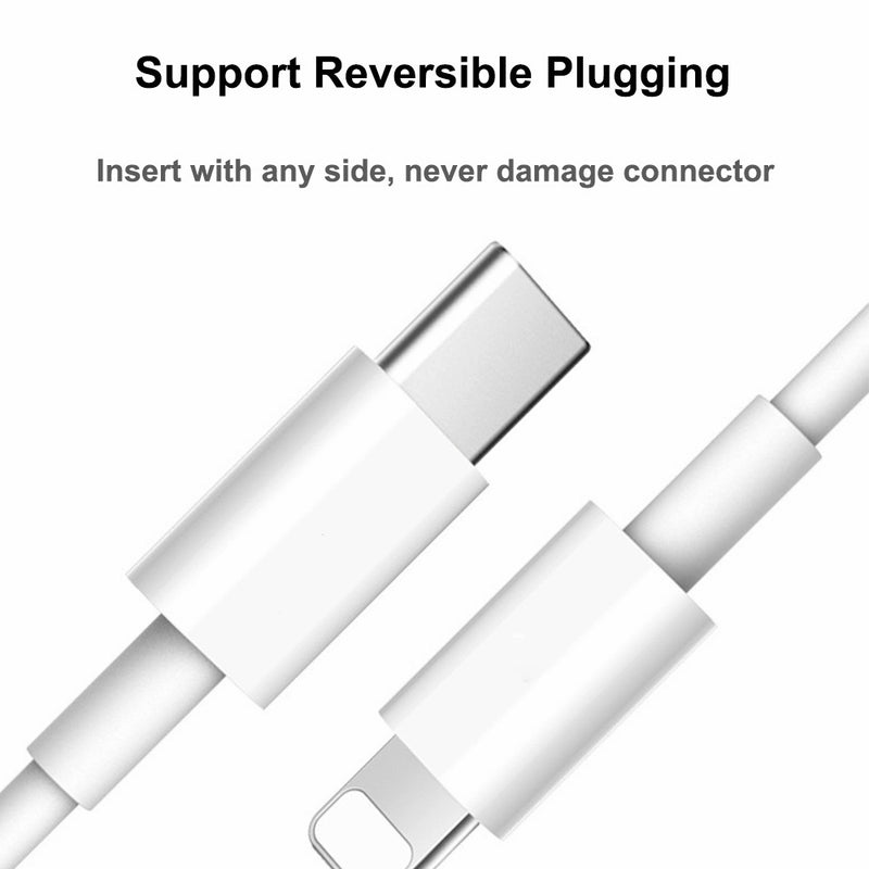 USB C to Lightning Cable [3ft] data cable for iPhone (White)