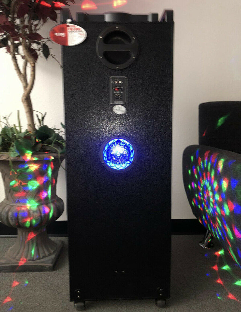 18500 Watts Peak power Rechargeable Bluetooth Karaoke Speaker With Four Disco Lights