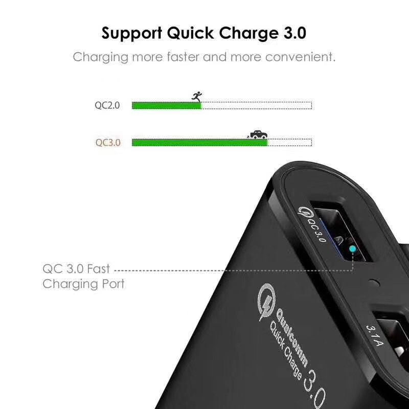 Quad USB QC car charger package 8A charger extension for passenger