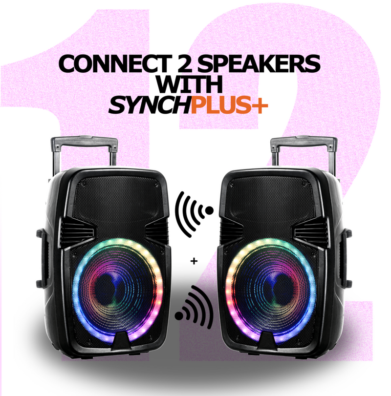 5000 WATTS Peak power Rechargeable bluetooth karaoke speaker with wireless MIC + LED lights